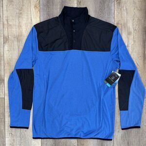 PGA Tour Golf Pullover Mens Large Blue Quarter Zip Performance Layer Shirt NWT